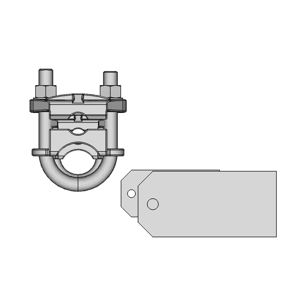 Elecrical Conduit Pipe Grounding Clamp 1 | CAD Model for Energy Systems_0_90_degree_snapshot