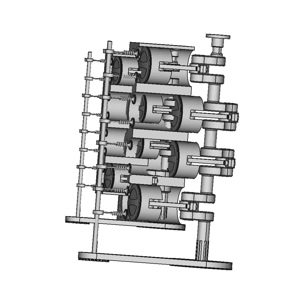 4 Pistons Engine 1 | CAD Model for Energy Systems_270_0_degree_snapshot