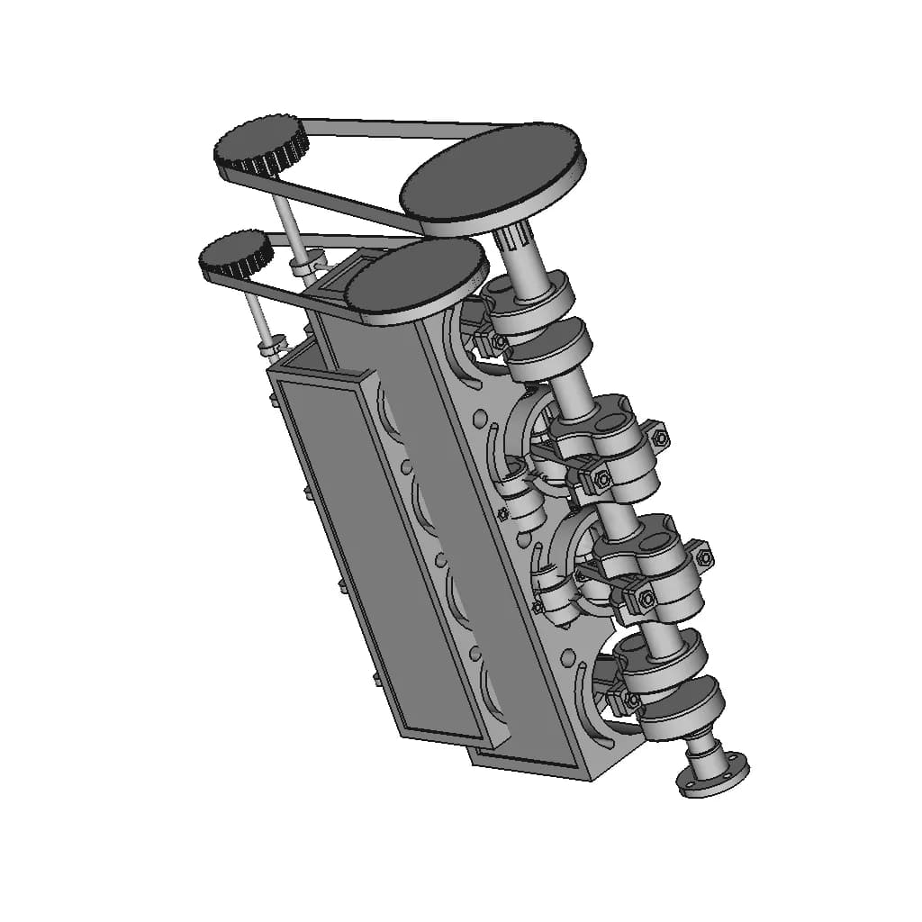 4 Pistons Engine 1 | CAD Model for Energy Systems_60_30_degree_snapshot