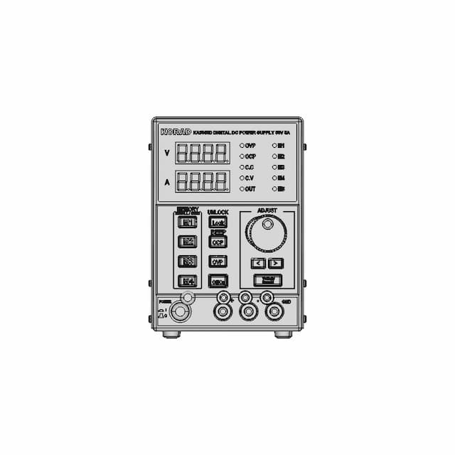 Lab Power Supply 30V 5A Korad Ka3005D Tenma | CAD Model for Energy Systems