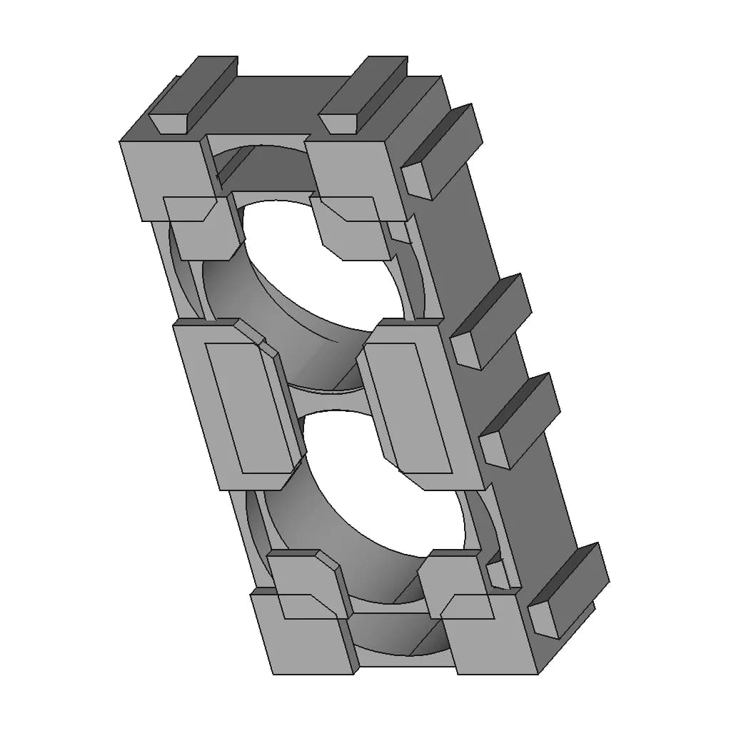 Holder Lithium Ion 18650 1 | CAD Model for Energy Systems_60_30_degree_snapshot