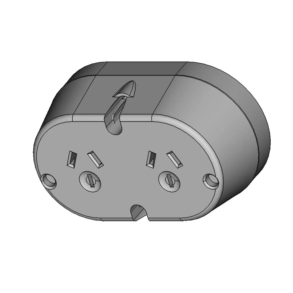 Clipsal Surface Mount Twin Socket Outlet 1 | CAD Model for Energy Systems_60_30_degree_snapshot