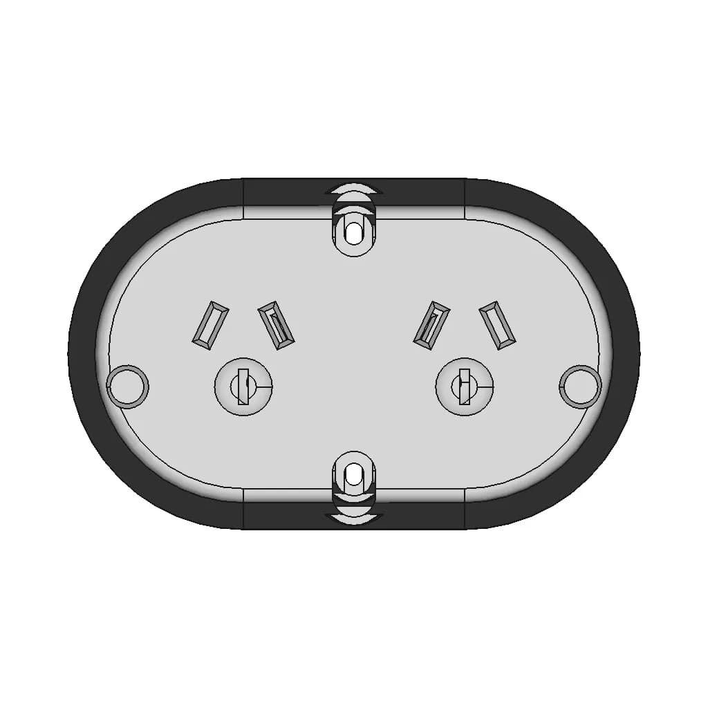 Clipsal Surface Mount Twin Socket Outlet 1 | CAD Model for Energy Systems_90_0_degree_snapshot