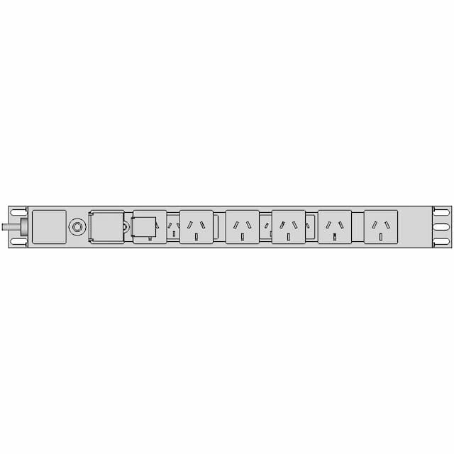 Horizontal 1Ru Pdu 6 Way 10A Gpo With | CAD Model for Energy Systems