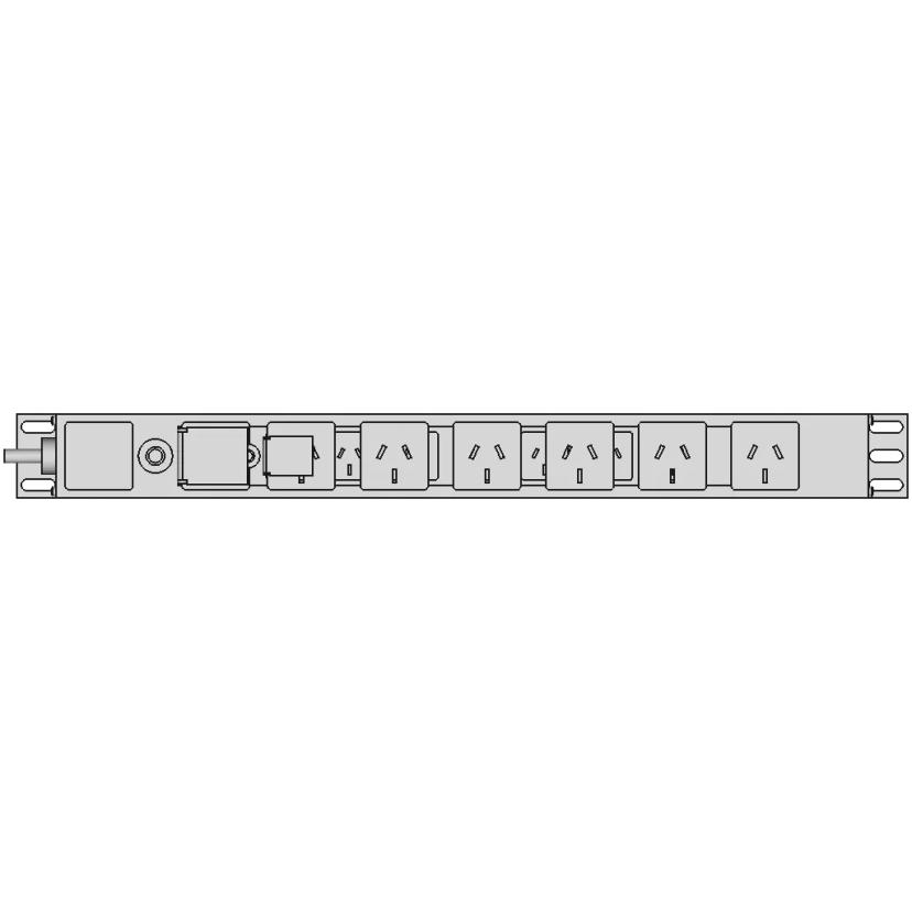 Horizontal 1Ru Pdu 6 Way 10A Gpo With | CAD Model for Energy Systems