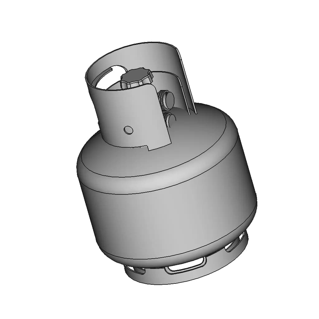 3 7Kg Liquefied Petroleum Propane Gas Bottle 2 | CAD Model for Energy Systems_60_30_degree_snapshot