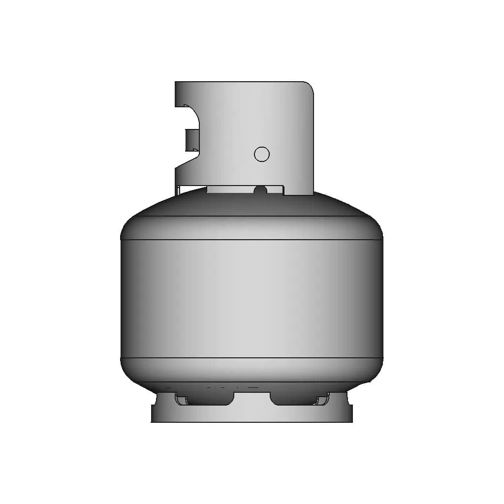 3 7Kg Liquefied Petroleum Propane Gas Bottle 2 | CAD Model for Energy Systems_90_0_degree_snapshot