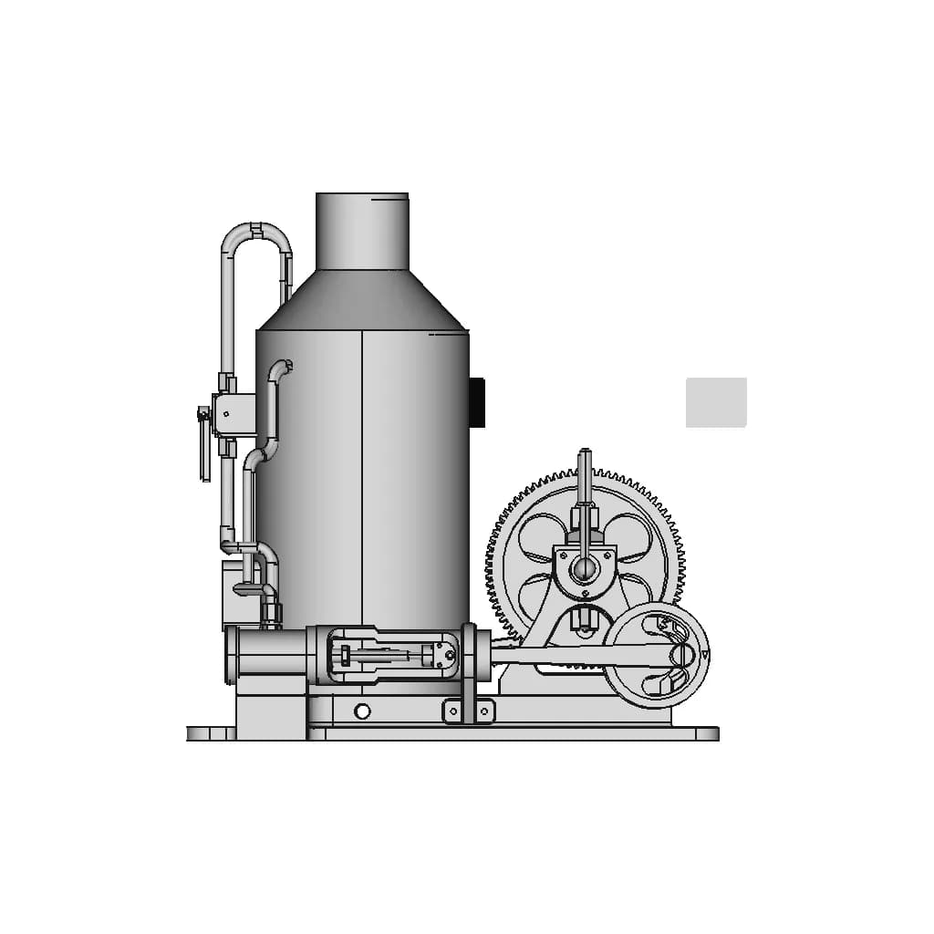 A 2X1 Cylinder Steam Engine Operated Winch With | CAD Model for Energy Systems_0_0_degree_snapshot