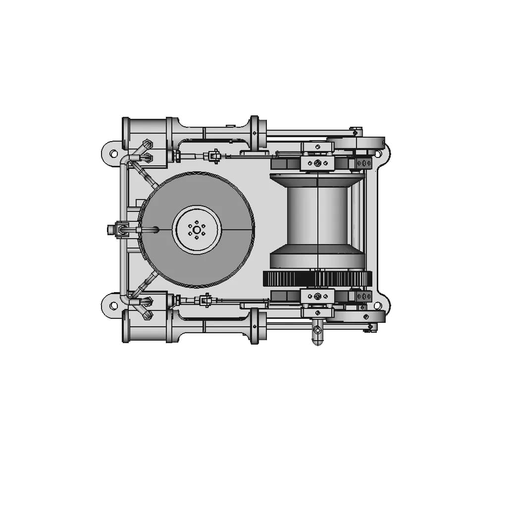 A 2X1 Cylinder Steam Engine Operated Winch With | CAD Model for Energy Systems_270_0_degree_snapshot
