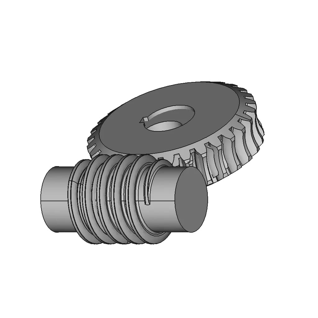 Worm And Worm Wheel Gear In Creo 6 | CAD Model for Energy Systems_60_30_degree_snapshot