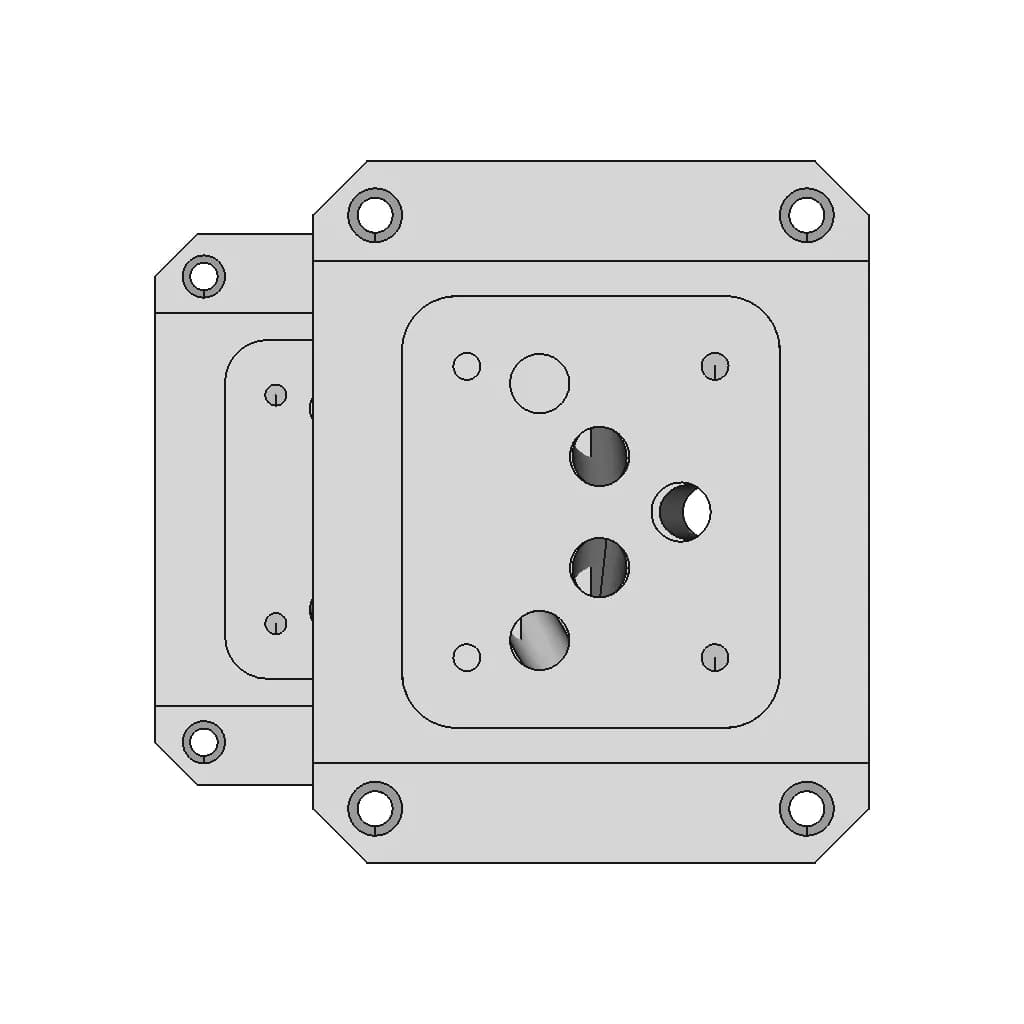 Hydraulic Valve Manifold Block 1 Stage 1 | CAD Model for Energy Systems_270_0_degree_snapshot