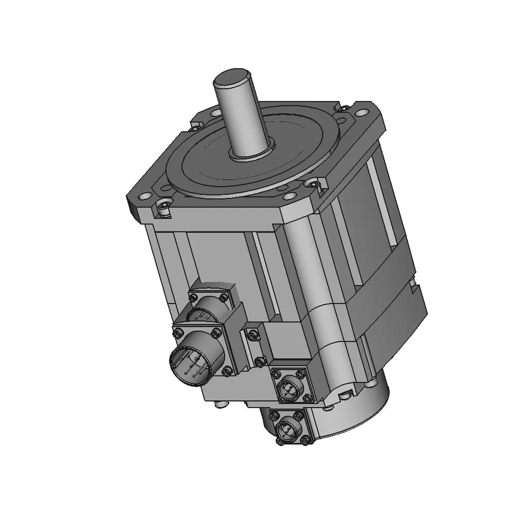 Ac Servo Motor With Brake 108 | CAD Model for Energy Systems_60_30_degree_snapshot