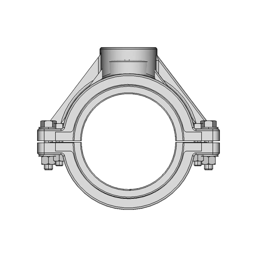 Piping Threaded Side Conn Clamp O4 X O1 | CAD Model for Energy Systems_0_0_degree_snapshot