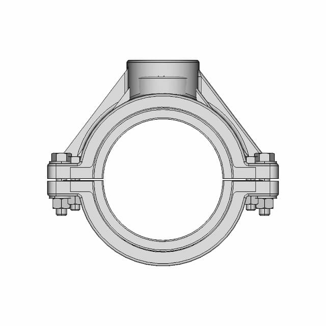 Piping Threaded Side Conn Clamp O4 X O1 | CAD Model for Energy Systems