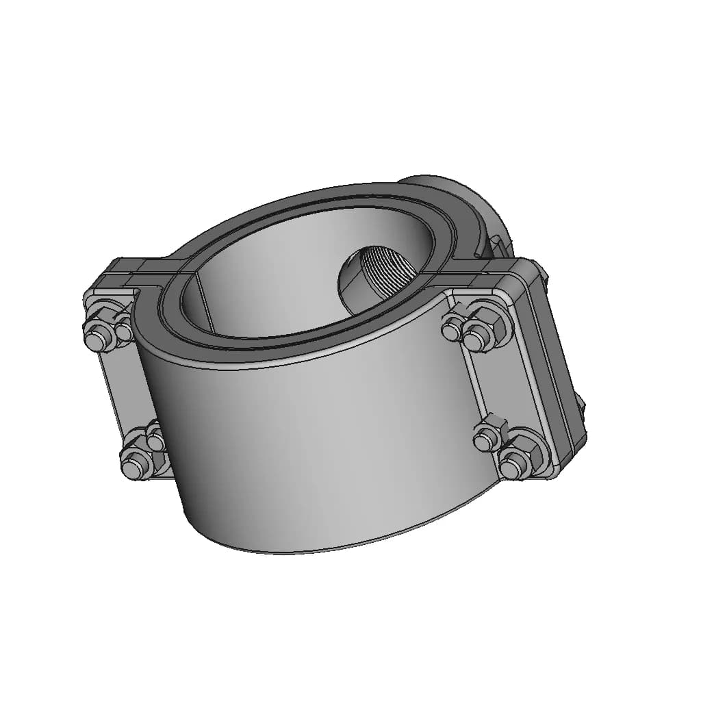 Piping Threaded Side Conn Clamp O4 X O1 | CAD Model for Energy Systems_60_30_degree_snapshot