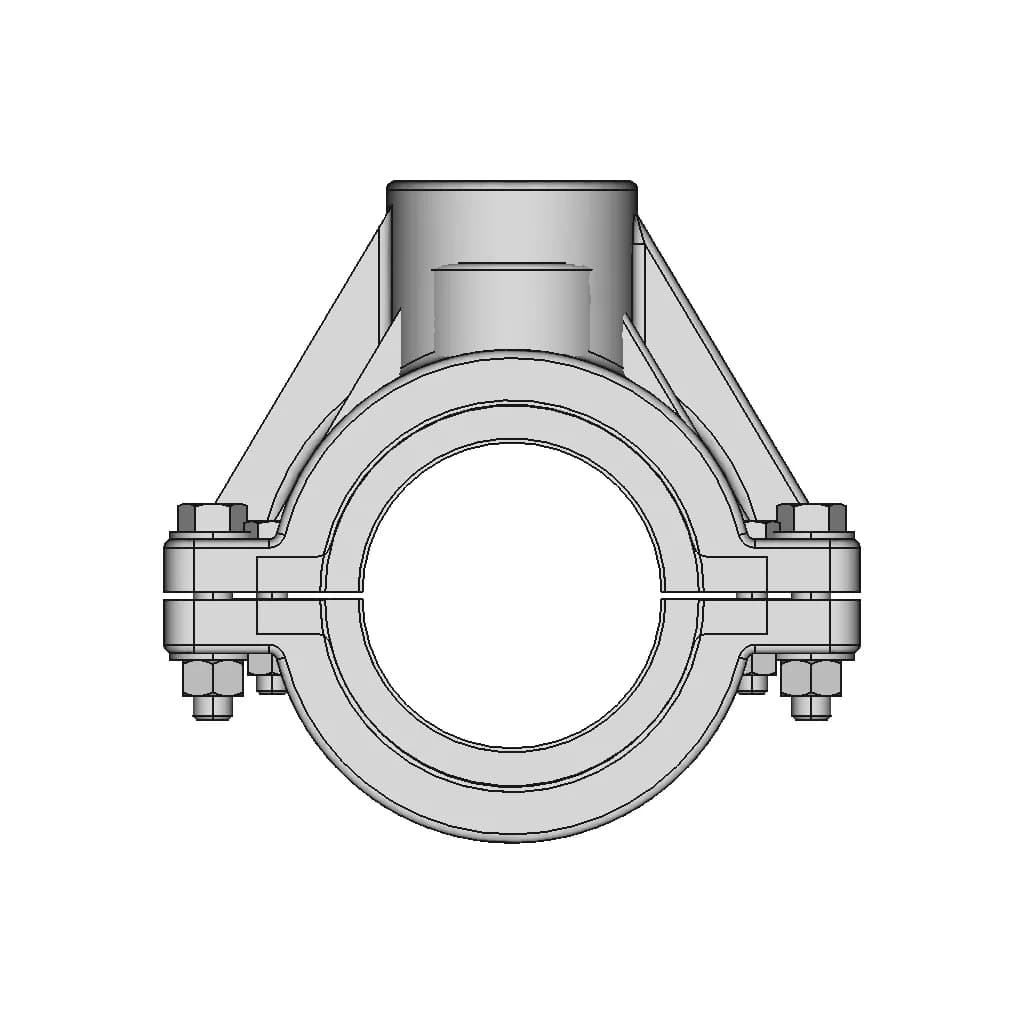 Piping Threaded Side Conn Clamp O3 X O1 | CAD Model for Energy Systems_0_0_degree_snapshot