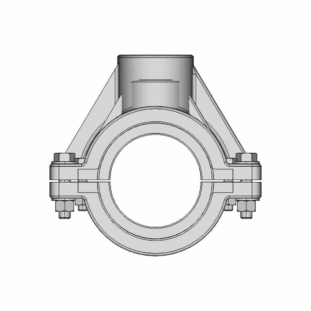 Piping Threaded Side Conn Clamp O3 X O1 | CAD Model for Energy Systems