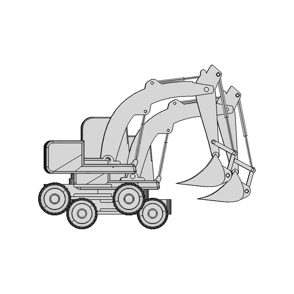 Wheeled Excavator 1 | CAD Model for Energy Systems_0_90_degree_snapshot