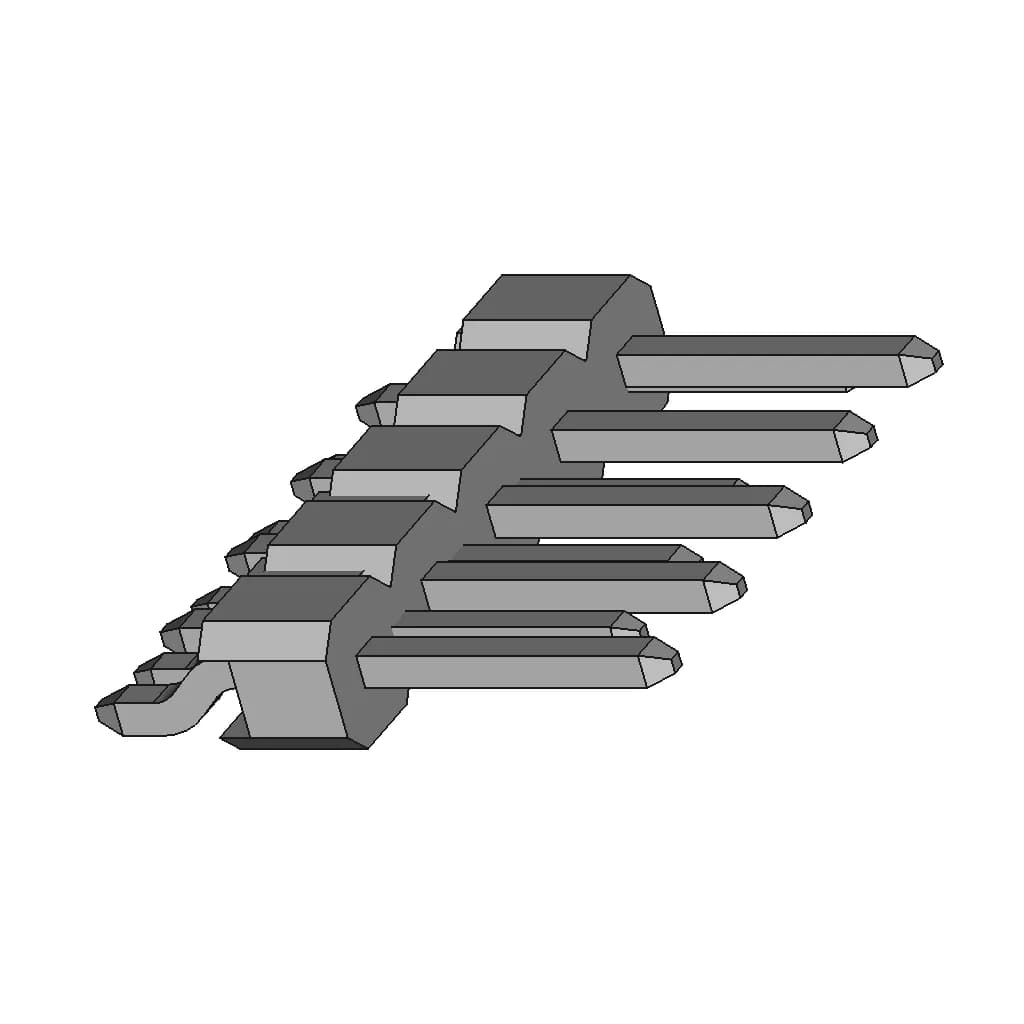 Pin Header 1 Row Smt R A 1 | CAD Model for Energy Systems_60_30_degree_snapshot