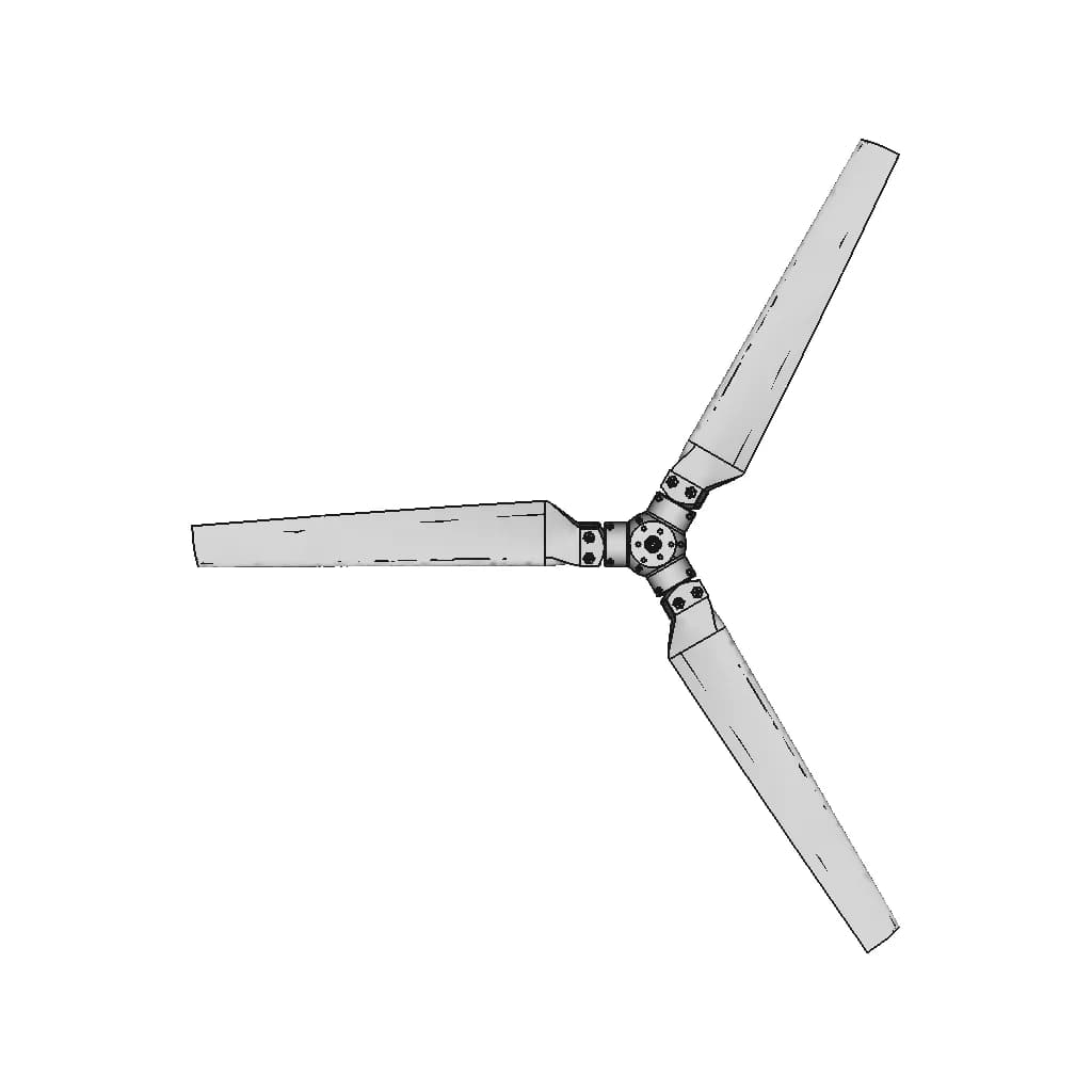 48 Diameter Three Blade Inflight Adjustable Pitch Pusher Propeller 1 | Professional CAD Design_0_270_degree_snapshot