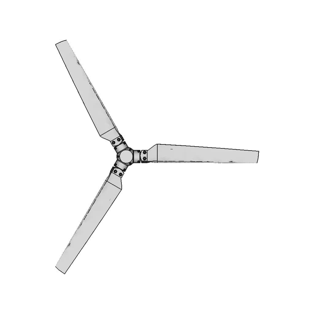48 Diameter Three Blade Inflight Adjustable Pitch Pusher Propeller 1 | Professional CAD Design_0_90_degree_snapshot
