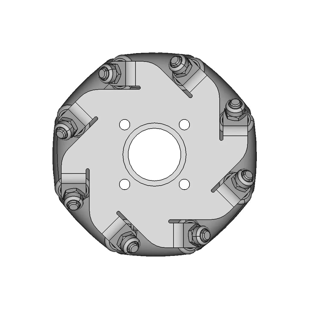 Shaft Hub Flange Coupling Bracket To Wheel Roda As Motor | Professional CAD Design_0_90_degree_snapshot