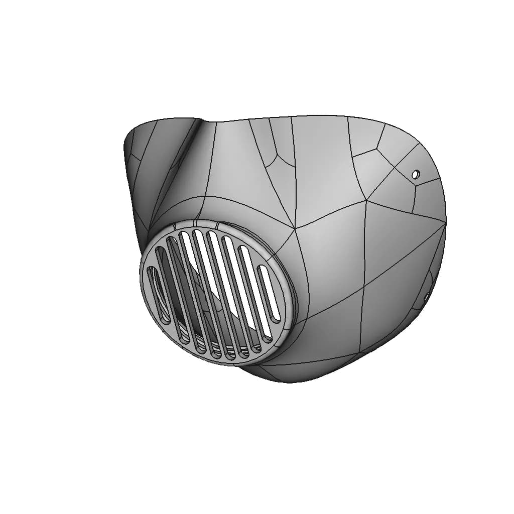Rc3 Compatible Face Shield For 0 8Mm Nozzle Closed Top | Professional CAD Design_60_30_degree_snapshot
