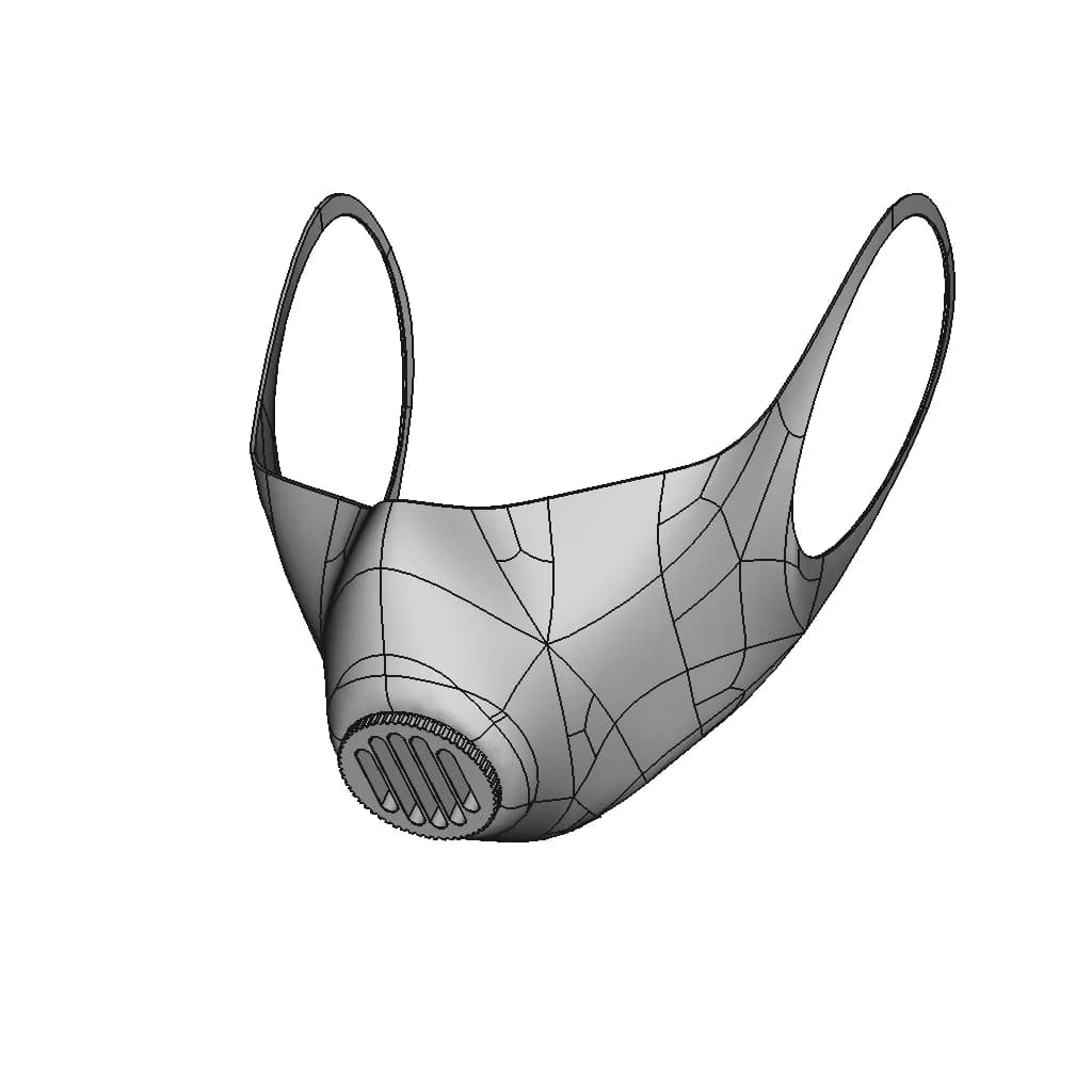 Mask And Valve For Medical Ventilator 1 | Professional CAD Design_60_30_degree_snapshot
