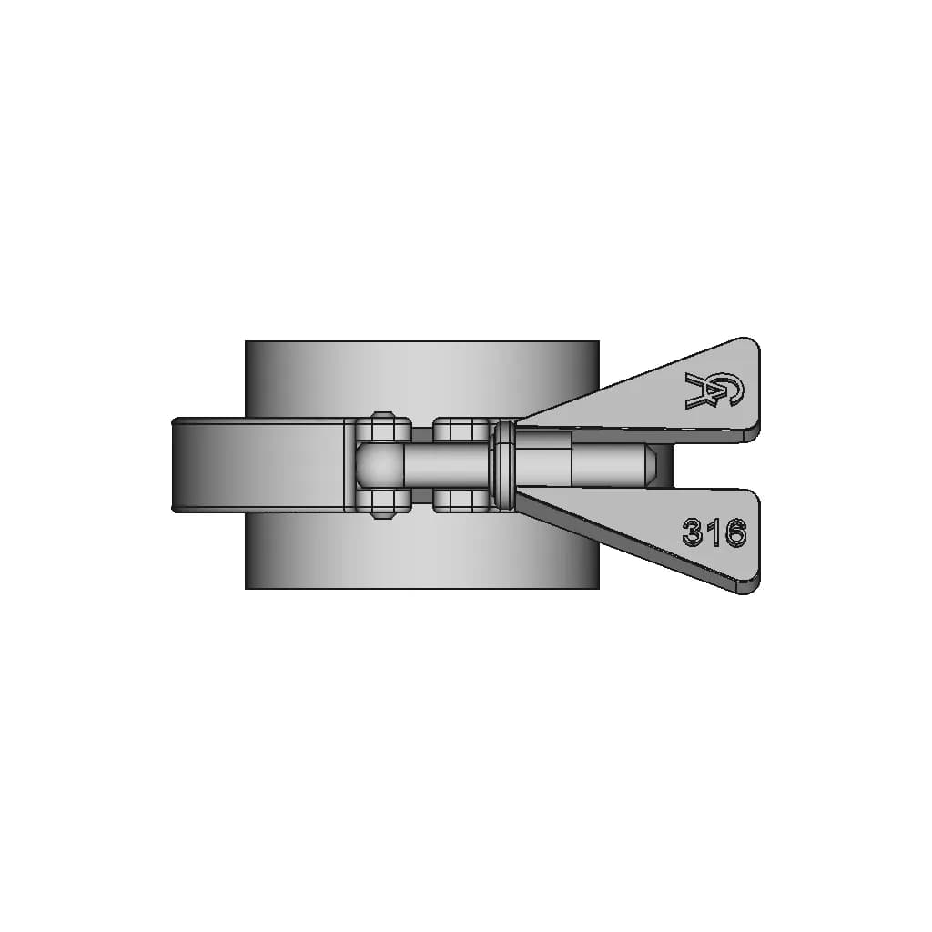 Tri Clamp 1 1 2 1 | Professional CAD Design_0_90_degree_snapshot