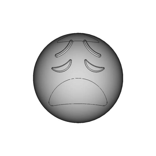 3D Model of Astonished Emoji for CAD Projects