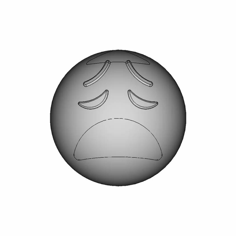 3D Model of Astonished Emoji for CAD Projects