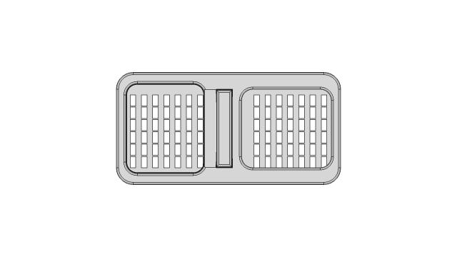 Wall-Mounted Dual Compartment Shop Utility Tray with Central Handle – Durable & Storage Organizer