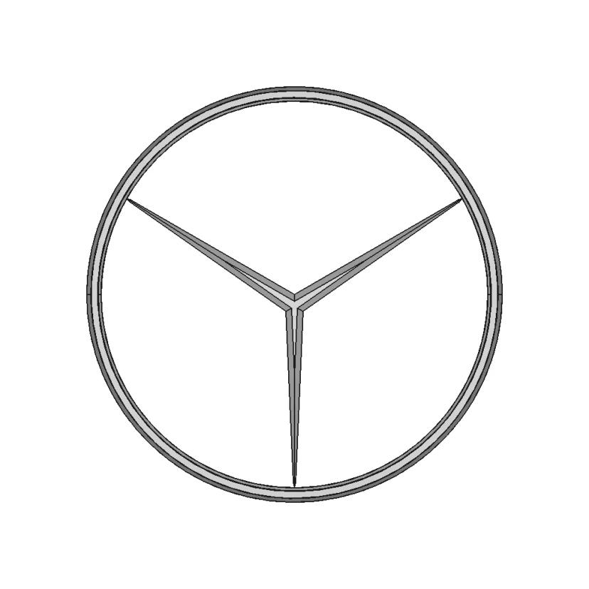 Mercedes Benz Logo 3D Model for Engineering Visualization