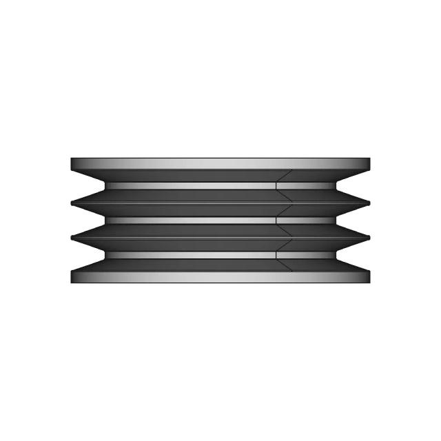 Trapezoidal Belt Pulley with 3 Belts, 220mm Diameter