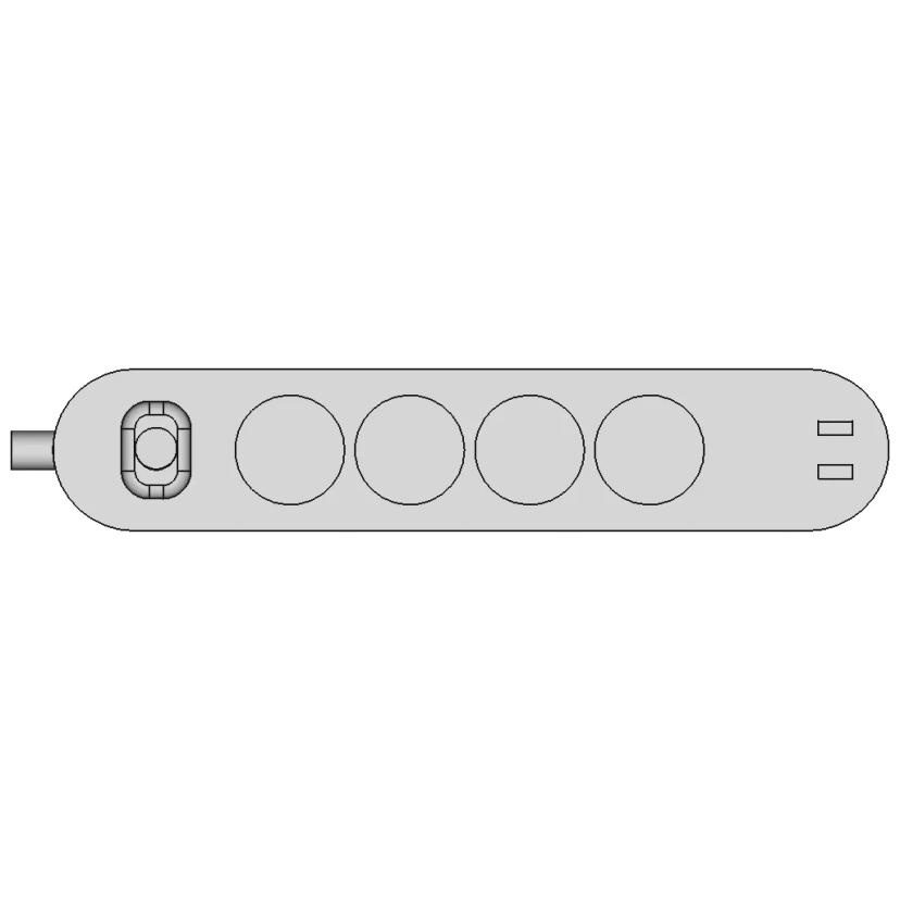 4-EU Plug Power Adapter with Dual USB Charging Ports