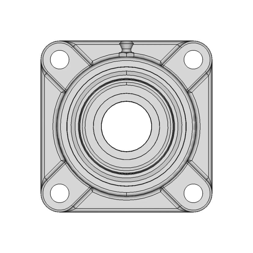 Four Bolt Flange Mounted Ball Bearing with Cast Iron Housing