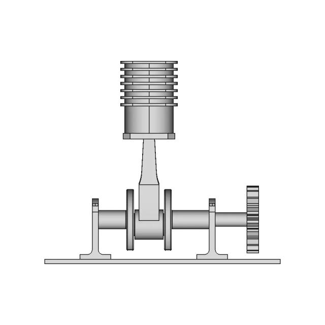 Single Piston Engine Model for Mechanical Design