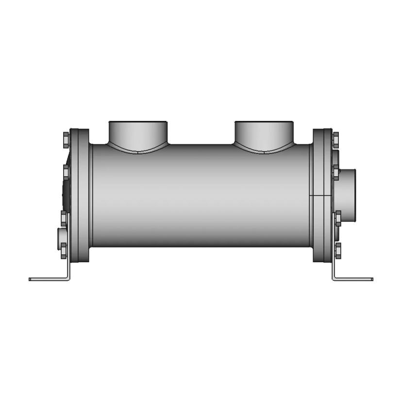 Shell and Tube Oil Cooler for Hydraulic Systems with Two-Pass Design