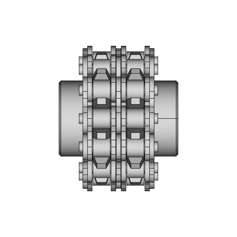 Rigid Chain Coupling CAD Model for Mechanical Power Transmission