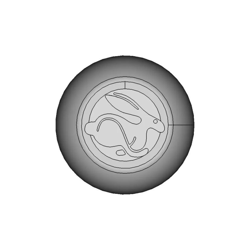 Round Shift Knob with Rabbit Emblem for MK1 VW