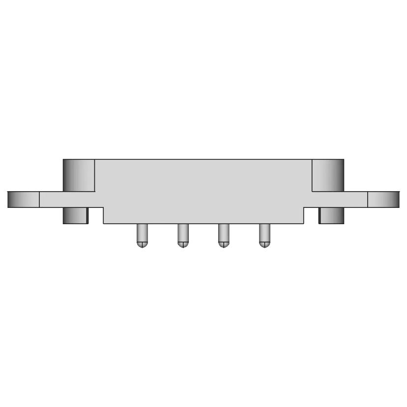 2.54mm 4-Pin Male and Female Connector Models with Mounting Ears