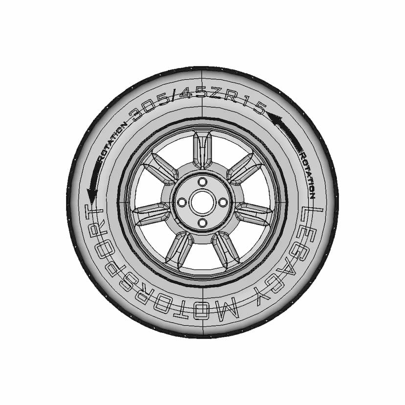 15x10 Miata Daisy Style Wheels with 305/45ZR15 Tires