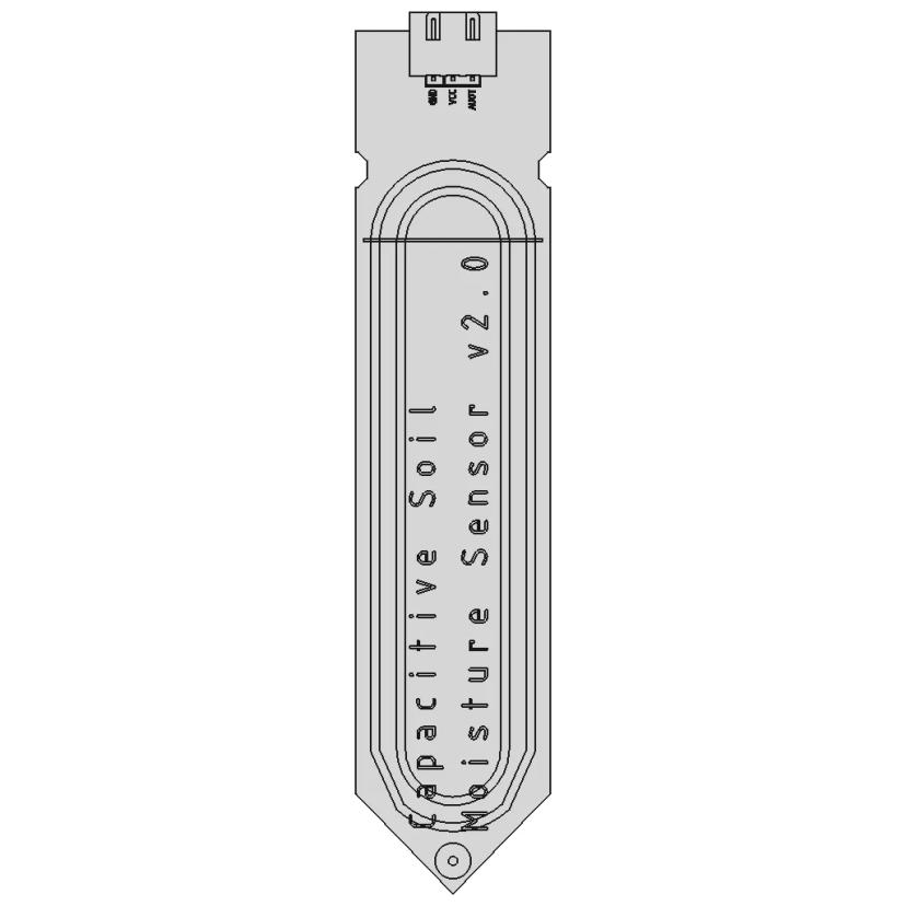 Capacitive Soil Moisture Sensor CAD Model for Engineering Applications