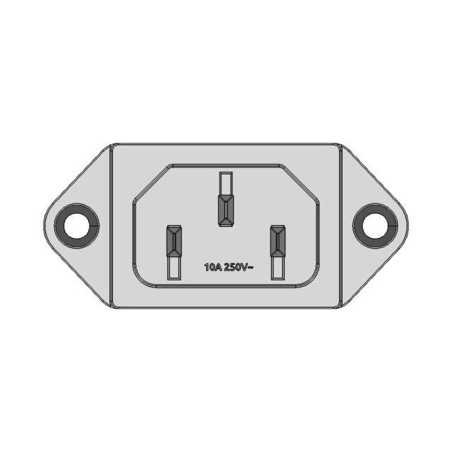 220Vac 10A Grounded In-Box Electrical Plug
