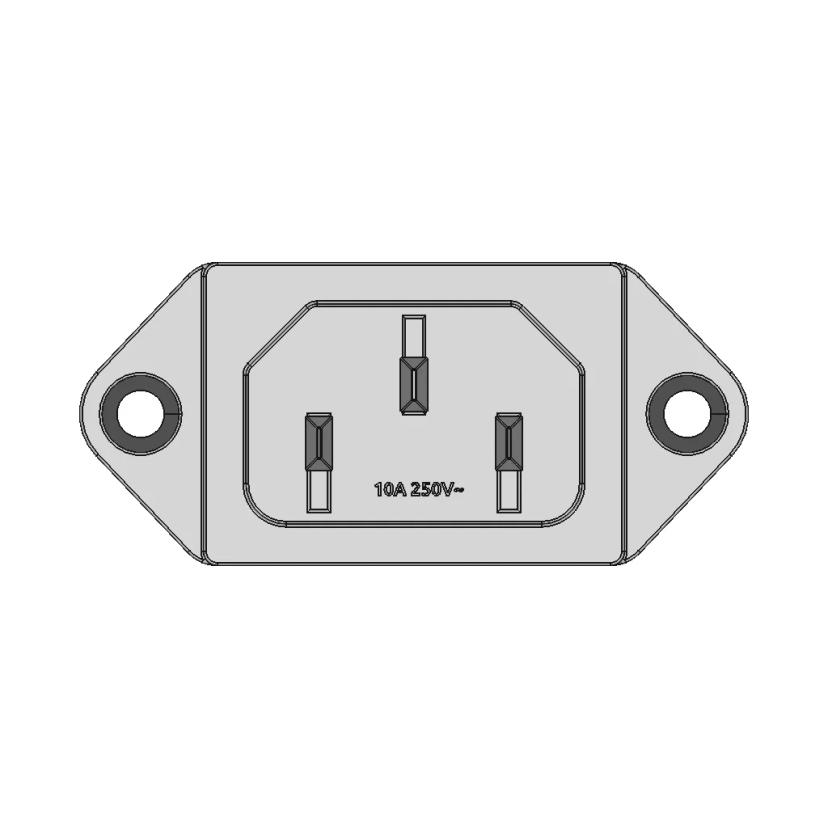 220Vac 10A Grounded In-Box Electrical Plug