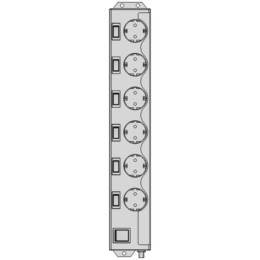 Hama 6-Way Power Strip with Overvoltage Protection and Individual Switches