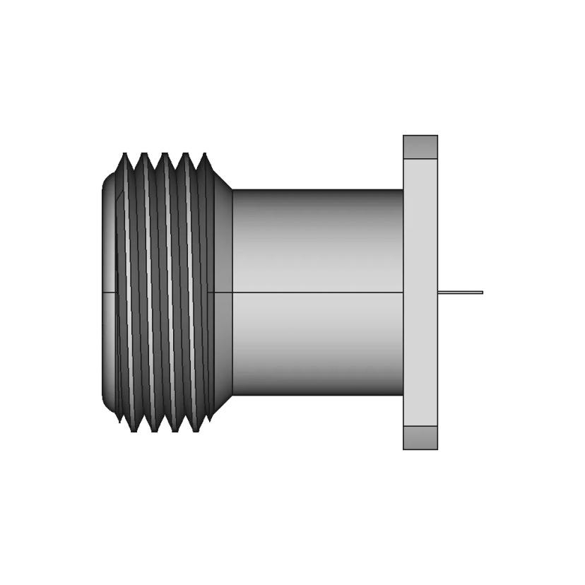 Amphenol SV Microwave N-Type Coaxial 17.5mm 4-Hole Flange Connector with Tab