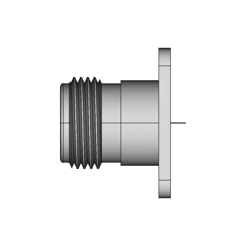 Amp / TE Connectivity N-Type Coaxial 1" 4-Hole Flange Connector Model