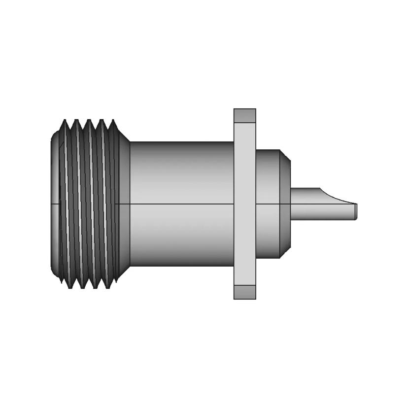 Rosenberger N-Type Coaxial 1" 4-Hole Flange Connector Model for High-Frequency Applications