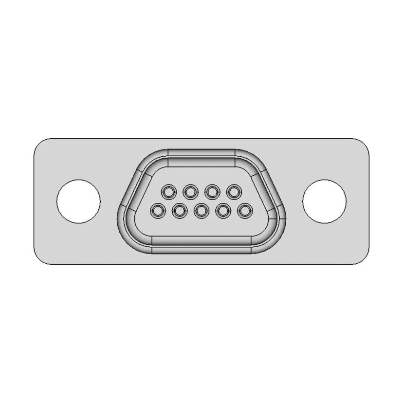Norcomp 380 MICRO-D Series 9-Pin Female PCB Connector with Male Pins
